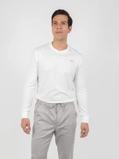 Charlie - Camiseta Interior Profesional Manga Larga de Hombre en Essence White