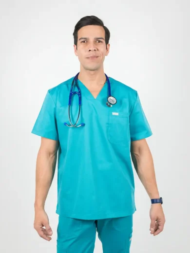 Jonas - Casaca Sanitaria Antibacteriana de Hombre con 1 Bolsillo en Healing Green